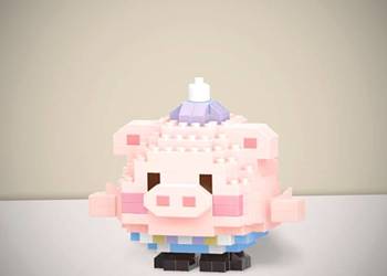 Nowy Zestaw Klocków Zwierzątko Różowa Świnka 202 Elementów w Pudełku