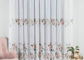 Nowa firana woalowa na taśmie marszczącej 300x240 cm, firana w kwiaty