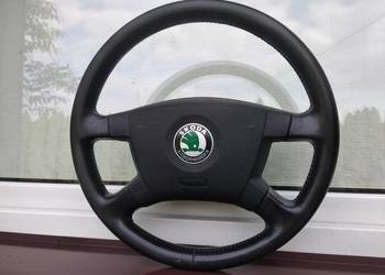 Skoda Fabia I 1 kierownica skórzana skóra Airbag