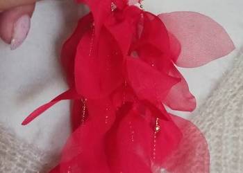 Kolczyki czerwone materiałowe