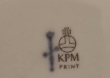 KPM Berlin kobalt i złoto patery świąteczne z zawieszką
