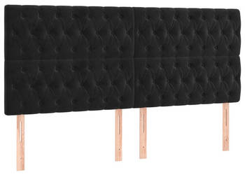 Zagłówek do łóżka z LED czarny 180x7x118/128 cm aksamit WM-3122822