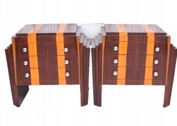 Dwie Komody Art Deco - Stolik Nocny - Szafki Szafy