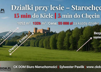 Działki przy lesie – 15 min do Kielc