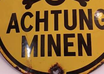 Tablica emaliowana „Achtung Minen” - III Rzesza