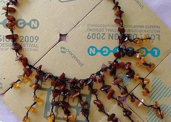 Naszyjnik bursztyn bałtycki rękodzieło artystyczne