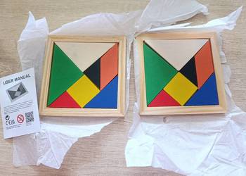 Drewniane puzzle Tangram 2 sztuki