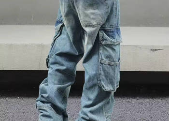 Jeansy duże oversize 98 cm pasie waist nowe