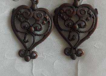 MIEDZIANE KOLCZYKI W KSZTAŁCIE SERCA