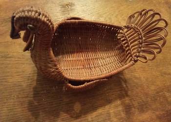 Koszyk wiklinowy indyk ręcznie robiony. Vintage Koszyk wiklinowy indyk ręcznie robiony. Vintage