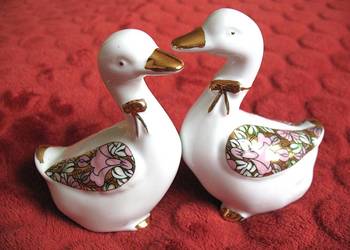Gęsi - figurki z porcelany - 10 cm