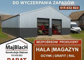 DWUKOLOROWY Ocynk+Grafit - Garaż Blaszany Dwuspadowy - Hala  - Maj-Blach