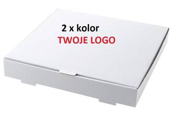 Kartony pudełka na pizzę 24 cm 100 sztuk z NADRUKIEM 2xkolor