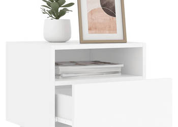Szafka nocna z podświetleniem LED biała 40x39x37 cm WM-836798