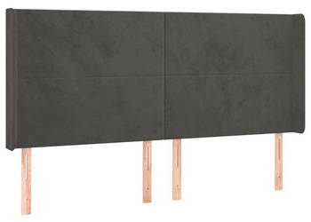 Zagłówek uszak ciemnoszary 183x16x118/128 cm aksamit WM-3119361