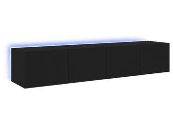 Ścienne szafki TV z LED 2 szt. czarne 80x35x31 cm WM-837284