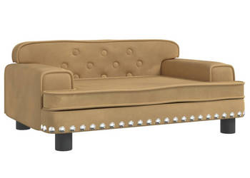 Sofa dla dzieci brązowa 70x45x30 cm aksamit WM-3196298