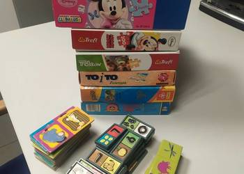 Duży zestaw puzzli i domino dla dzieci