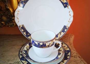 Filiżanka duża + talerzyk + patera. TRIOOD. TRADE MARK. Wiatraki