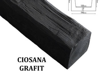 Belka Rustykalna Ciosana 19x17 cm GRAFIT