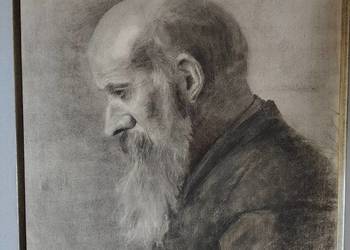 Portret stary rysunek węgiel 19wiek LVNA?