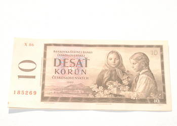 Stary banknot 10 koron Czechosłowacja 1960 antyk