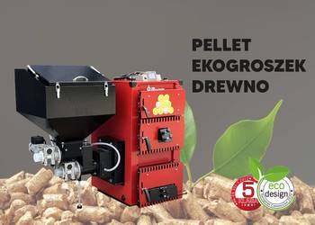 NOWOŚĆ! Kocioł na drewno, pellet, ekogroszek ATEST 5 KLASA 19 kW