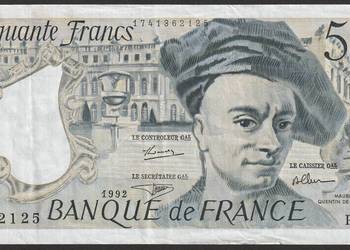 FRANCJA 50 FRANKÓW 1992 - DE LA TOUR - R.70