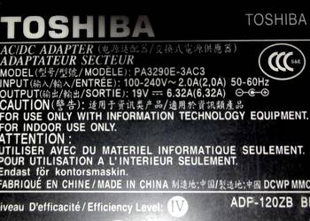 Zasilacz TOSHIBA PA3290E-3AC3 (ADP-120ZB BB) - 19v/6.32A