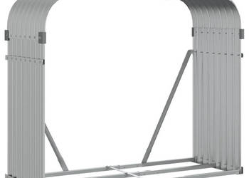 Stojak na drewno srebrny 120x45x100 cm stal galwanizowana WM-364593