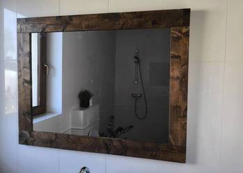 Piękne drewniane lustro loft, vintage ze starych desek 100 X 80 CM