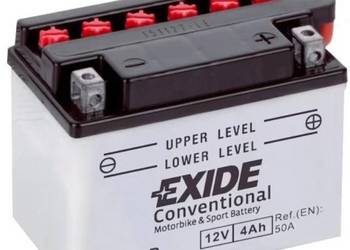 Akumulator motocyklowy 4Ah 50A EXIDE EB4L-B YB4L-B 12V  EN P+