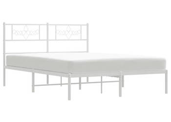 Łóżko Metalowe Białe Rama Łóżka Ze Stelażem Biała 140x190 cm WM-355316