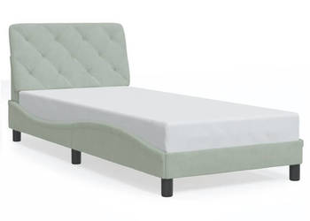 Rama łóżka bez materaca jasnoszara aksamitna 80x200 cm WM-3207887