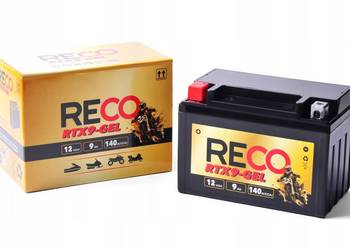 AKUMULATOR MOTOCYKLOWY RECO RTX9-GEL 12V YTX9 YTX9-BS FTX9-BS GTX9-BS 9Ah 1