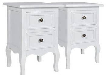 vidaXL Szafki nocne z 2 szufladami, 2 szt., MDF, białe(sku60638)