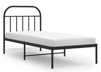 Łóżko Metalowe Czarne Rama Łóżka Ze Stelażem 90x190 cm WM-353627