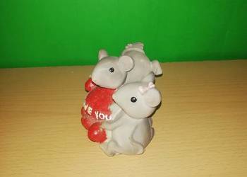 Skarbonka porcelana dwie myszki.