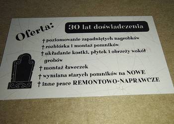 Prace cmentarne REMONTOWO-NAPRAWCZE nagrobki,pomniki