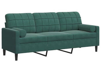 3-osobowa sofa z poduszkami ciemnozielona 180 cm aksamit WM-3278231