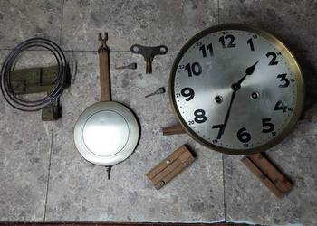 163 Zestaw mechanizm starego zegara ściennego Junghans tarcza 20,5cm