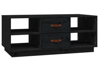 Stolik kawowy czarny 100x50x41 cm lite drewno sosnowe WM-818274