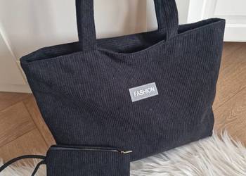 Torba na ramię a4 czarna torebka miejska portfel shopperka tote hobo boho