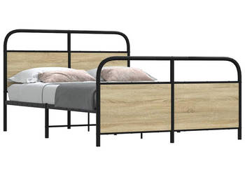 Łóżko Czarne Metalowe Rama Łóżka Metalowa Ze Stelażem 140x190 cm WM-3318648