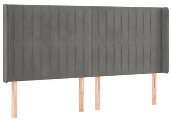 Zagłówek do łóżka z LED jasnoszary 203x16x118/128 cm aksamit WM-3124352