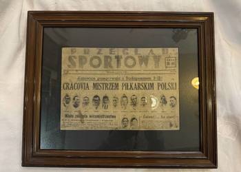 Oryginalny Przegląd Sportowy 1948, Cracovia mistrzem Polski, w ramie