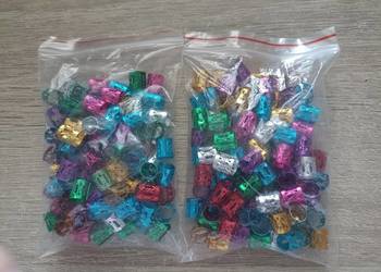 Koraliki kolorowe zaciskane do dredów, warkoczyków 200 szt.