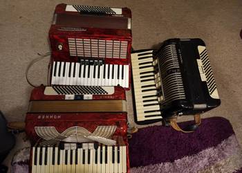 Akordeony Hohner i Weltmeister 96 basow i Hohner 120 basów