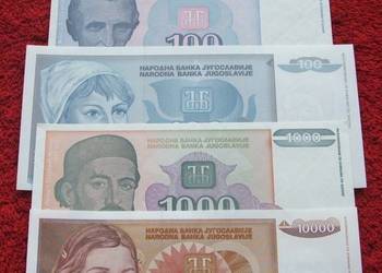 JUGOSŁAWIA GŁOWY Kolekcjonerskie Banknoty Zestaw 5 szt
