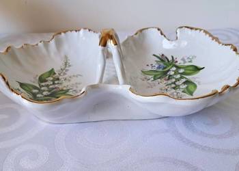 Kabaretka CHODZIEŻ Konwalie Porcelana PRL Złocenia 27 cm